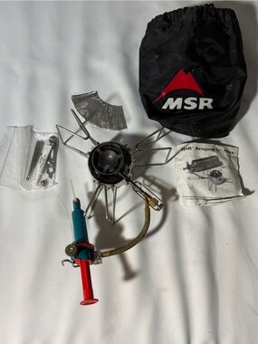 MSR Dragonfly Backpacking Stove – Black with Red & Teal Control